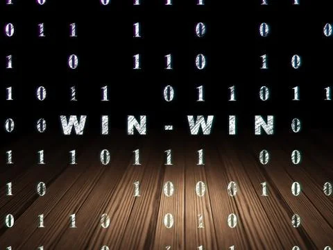 Finance concept: Win-Win in grunge dark room 스톡 일러스트