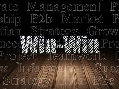 Finance concept: Win-Win in grunge dark room Stock Illustration