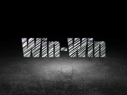 Finance concept: Win-Win in grunge dark room 스톡 일러스트