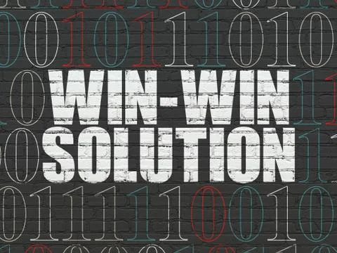Finance concept: Win-win Solution on wall background Stock Illustration
