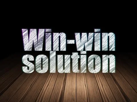 Finance concept: Win-win Solution in grunge dark room Stockillustratie