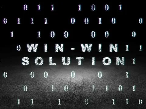 Finance concept: Win-win Solution in grunge dark room イラスト素材