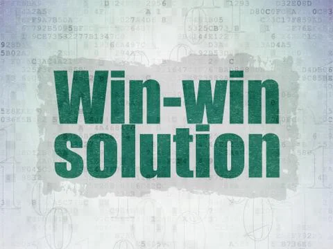 Finance concept: Win-win Solution on Digital Data Paper background Stock Illustration