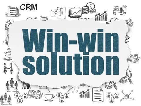 Finance concept: Win-win Solution on Torn Paper background Stockillustratie