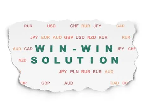 Finance concept: Win-win Solution on Torn Paper background Stockillustratie