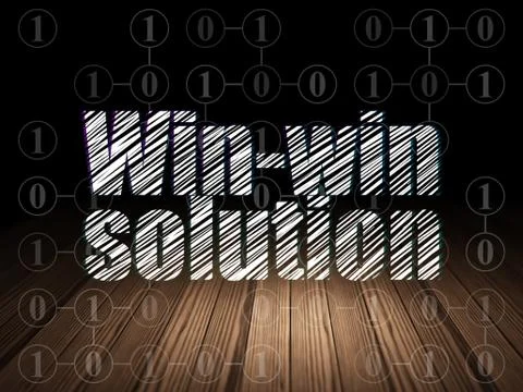 Finance concept: Win-win Solution in grunge dark room Stockillustratie