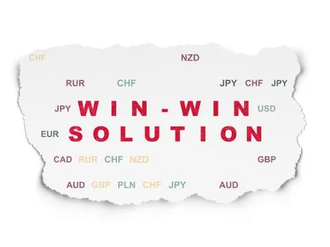 Finance concept: Win-win Solution on Torn Paper background イラスト素材