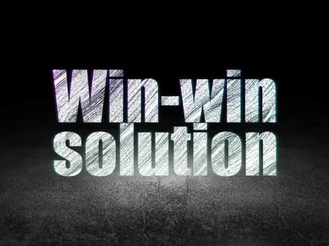 Finance concept: Win-win Solution in grunge dark room Stock Illustration