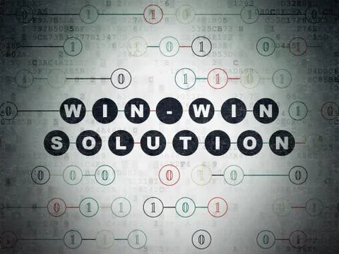 Finance concept: Win-win Solution on Digital Data Paper background Stock Illustration