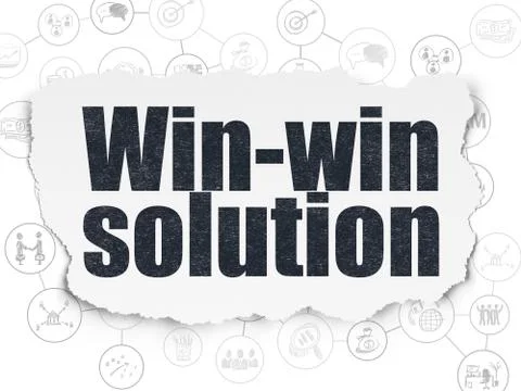 Finance concept: Win-win Solution on Torn Paper background Stockillustratie