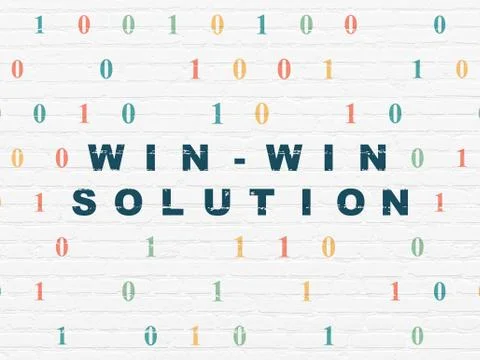 Finance concept: Win-win Solution on wall background Stock Illustration