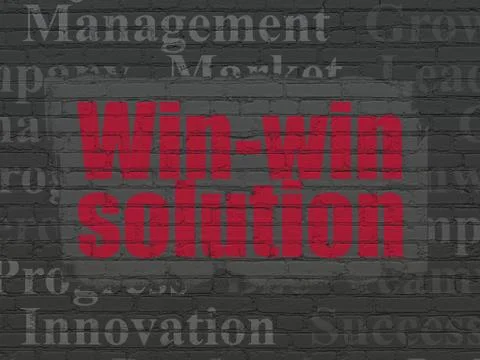 Finance concept: Win-win Solution on wall background Stock Illustration