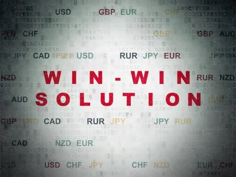 Finance concept: Win-win Solution on Digital Data Paper background イラスト素材