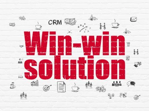 Finance concept: Win-win Solution on wall background Stock Illustration