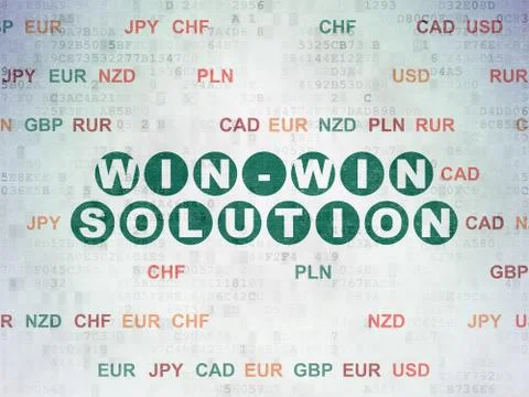 Finance concept: Win-win Solution on Digital Data Paper background Stock Illustration