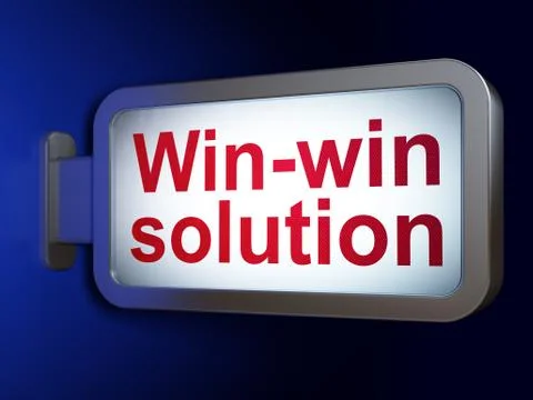 Finance concept: Win-win Solution on billboard background 스톡 일러스트