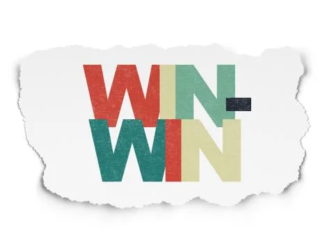 Finance concept: Win-Win on Torn Paper background Stock Illustration