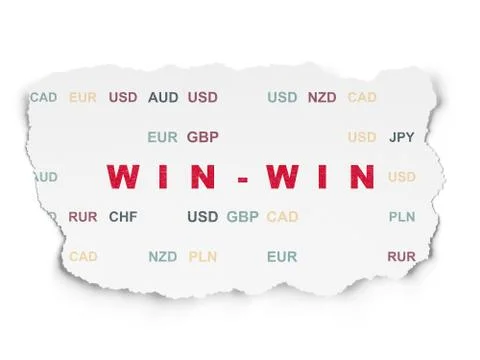 Finance concept: Win-Win on Torn Paper background Stock Illustration