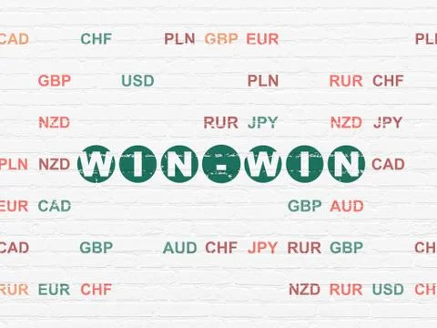 Finance concept: Win-Win on wall background Stock Illustration