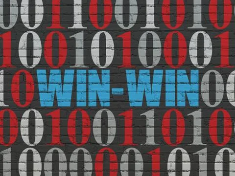 Finance concept: Win-Win on wall background Stock Illustration