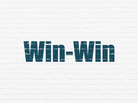 Finance concept: Win-Win on wall background Stock Illustration