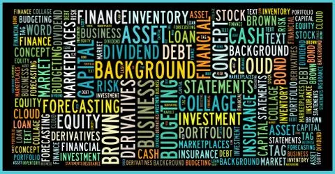 Finance concept in word collage Stock Illustration