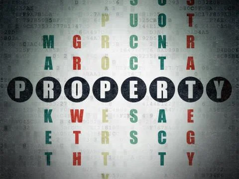 Finance concept: word Property in solving Crossword Puzzle Stock Illustration