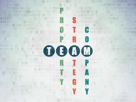 Finance concept: word Team in solving Crossword Puzzle Stock Illustration