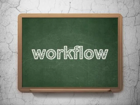 Finance concept: Workflow on chalkboard background Stock Illustration