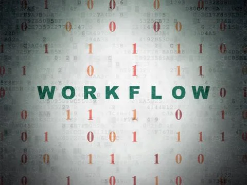 Finance concept: Workflow on Digital Data Paper background Stock Illustration