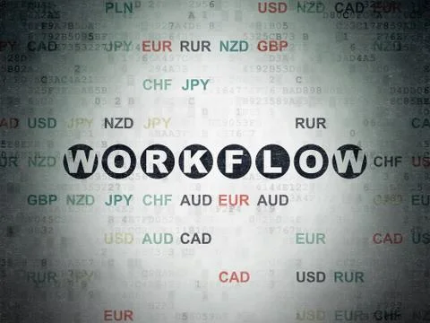 Finance concept: Workflow on Digital Data Paper background Stock Illustration