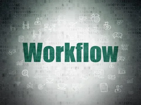 Finance concept: Workflow on Digital Data Paper background Stock Illustration