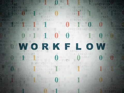 Finance concept: Workflow on Digital Data Paper background Stock Illustration