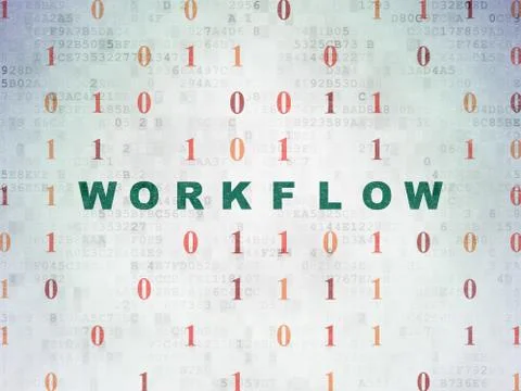 Finance concept: Workflow on Digital Paper background Stock Illustration