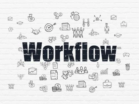 Finance concept: Workflow on wall background Stockillustratie
