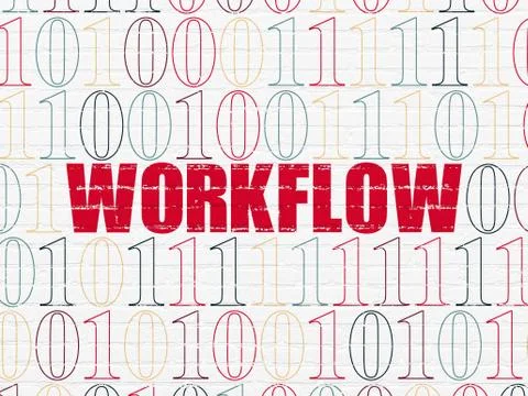 Finance concept: Workflow on wall background Stock Illustration