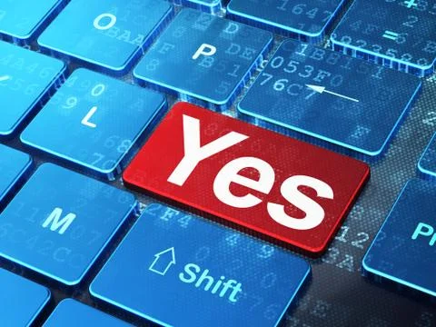 Finance concept: Yes on computer keyboard background イラスト素材