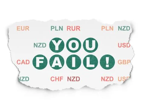 Finance concept: You Fail! on Torn Paper background Illustrazione stock