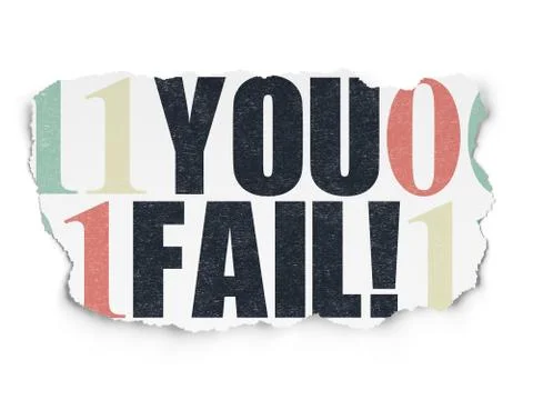 Finance concept: You Fail! on Torn Paper background Illustrazione stock