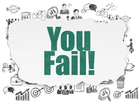 Finance concept: You Fail! on Torn Paper background Illustrazione stock