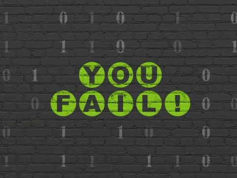 Finance concept: You Fail! on wall background Illustrazione stock