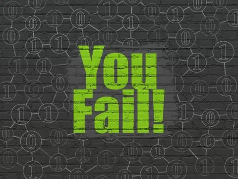 Finance concept: You Fail! on wall background Illustrazione stock