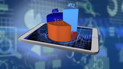 Finance Corporate Data Numbers Statistic Report Graphic Stock Footage 98550992
