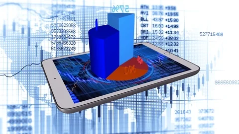 Finance Corporate Data Numbers Statistic Report Graphic Stock Footage 98551025