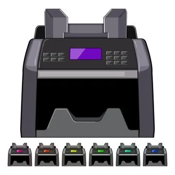 Finance counter machine cartoon vector graphic Stock Illustration
