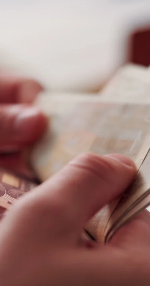 Finance, counting or hands with money, investment planning or payment processing Stock Footage 335920705