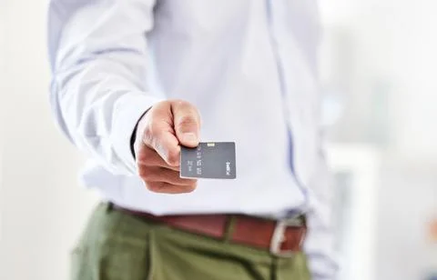 Finance, credit and banking with a card to pay, buy or purchase insurance, make Stock Photos