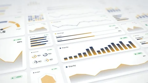 Finance Dashboard Data Visualization Business Analytics Interface Modern Stock Footage 347415730
