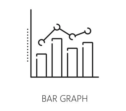Finance data analytics, bar chart line icon Stock Illustration