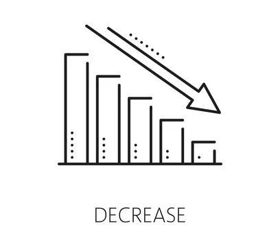 Finance data analytics, decrease graph line icon Stock Illustration
